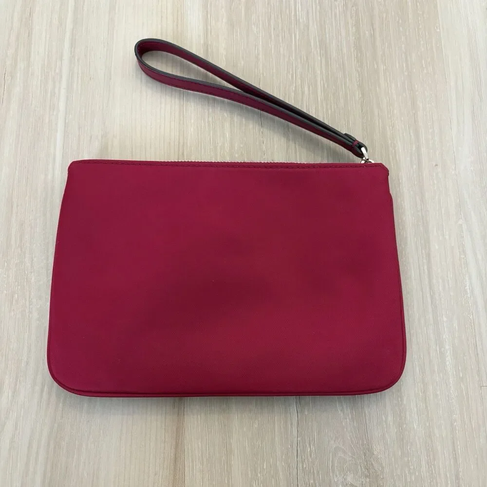 Kate Spade Chelsea The little Better Nylon Medium Wristlet Pouch Cranberry Red
